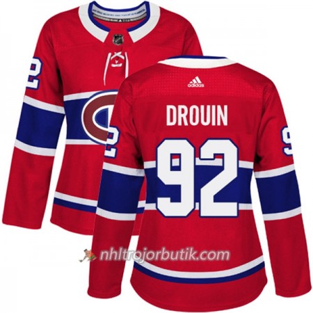 Dame Ishockey Montreal Canadiens Tröja Jonathan Drouin 92 Adidas 2017-2018 Röd Authentic